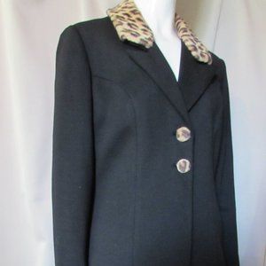 Vintage Black Suit Faux Fur Collar Hong Kong